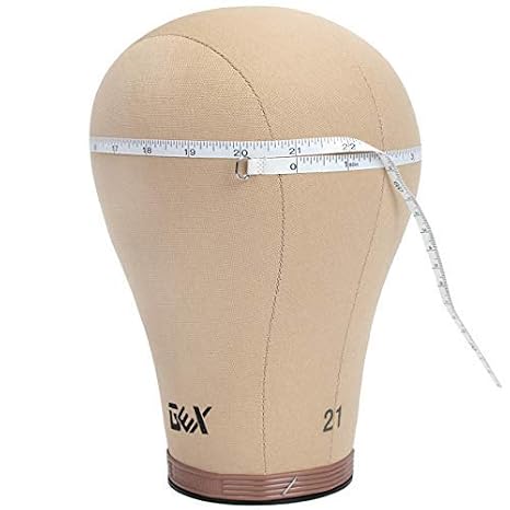 GEXWORLDWIDE GEX 20-24 Cork Canvas Block Head Mannequin Head Wig Display Styling Head With Mount Hole (Light Brown, 20)