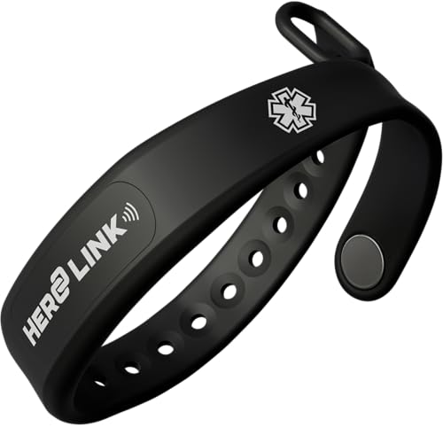 Hero Link® Medical ID Bracelet & Wellness Wristband – Adjustable Silicone, Waterproof, Heat-Resistant...