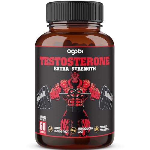 Testosterone Supplement for Men with Ashwagandha, Tribulus, Ginseng & More - 11 Herbs - Strength Support - 60 Vegan Capsules 1 Month Supply