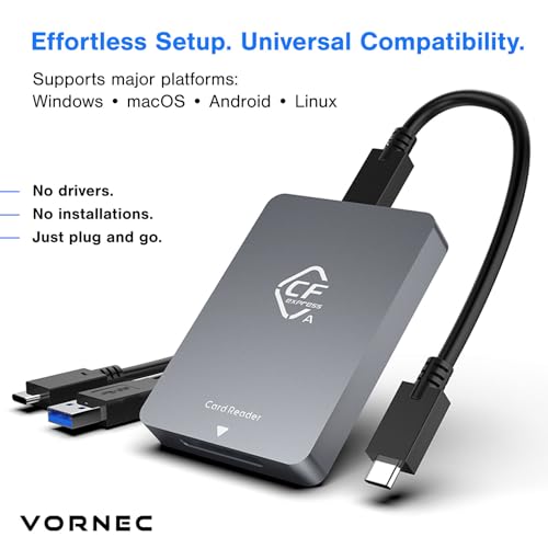 Lecteur de carte mémoire CFexpress Type A USB 3.1 Gen2 10 Gbps Linux