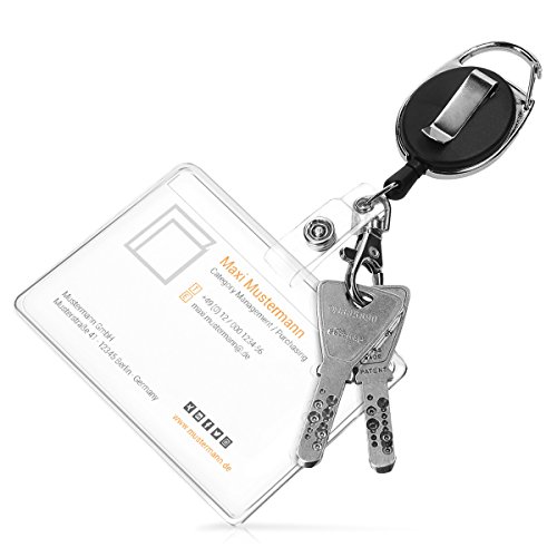 Schlüssel-Jojo kwmobile 2er Set mit Ausweis Clip