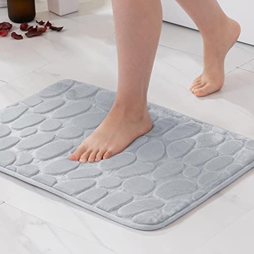 MIULEE Memory Foam Bath Mat Non-Slip Bathroom Mat Super Absorbent Bath Mats Washable Bath Mats For Bathroom Shower And Toilet 40x60 cm Red