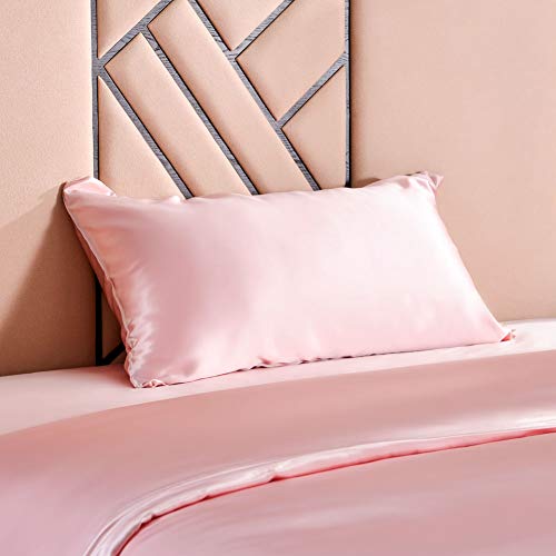 THXSILK Luxus 100% 19 Momme Housse de Coussin avec Fermeture Éclair, Bezauberndes Rosa, 40 x 60 cm Cover