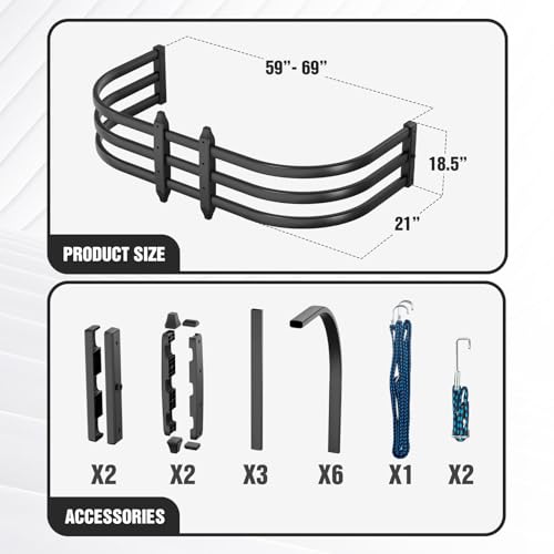 SOENBOO Truck Bed Extender, Aluminum Retractable Tailgate Extender, 55"-68" Adjustable Length, Drill Required, Fits for Tacoma, Gladiator, Frontier, Colorado/Canyon, Ranger, Ridgeline by SOENBOO - Image 6