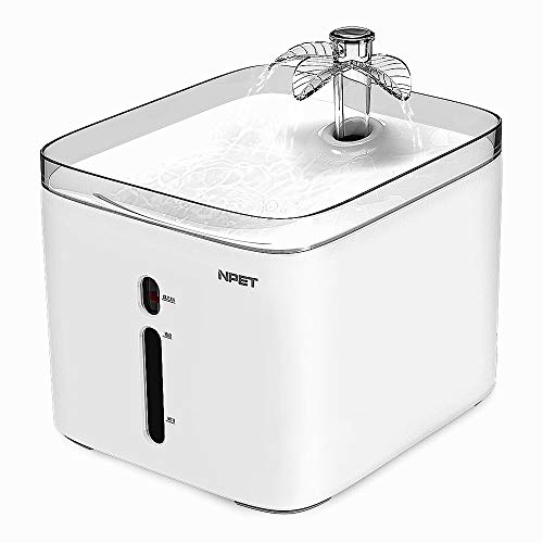NPET Water Fountain for Cat Dog Filtered Water for Pet Healthy Hygienic Drinking Fountain 2.5L Water Capacity Super Quiet - WF020WH