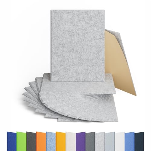 Amantech 12 Pack Acoustic Panels Self Adhesive Sound Proof Foam, High Density Sound Acoustic Panel...