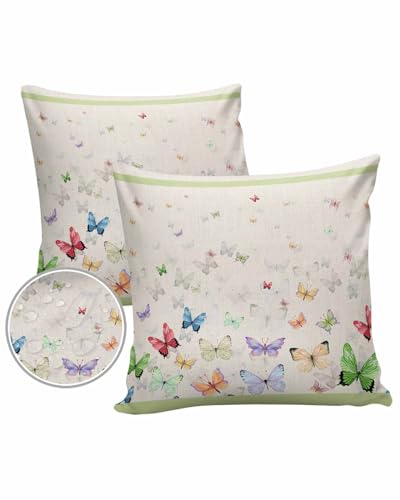 LEOKOTI Colorful Butterfly Outdoor Pillow Covers 26