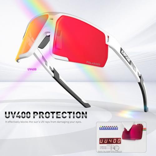 KAPVOE Polarized Cycling Glasses Sports Sunglasses Women Men Bicycle MTB UV400 Protection Running Mountain Bike Baseball Biking Goggles Riding BMX Fishing Running Riding Golf Driving Softball 06 — view 4