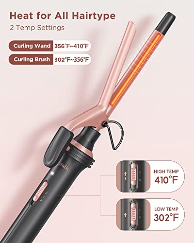 Wavytalk JDL-320N1 5 In 1 Curling Iron Set With Curling Brush And 4 Interchangeable Ceramic Curling Wand (0.35"-1.25"), Instant Heat Up, Dual Voltage Hair Curler thumb #2