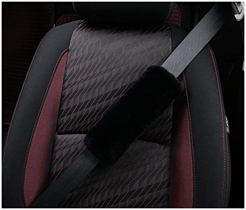 Soft Australian Genuine Sheepskin Wool Auto Seat Belt Cover Seatbelt Shoulder Pad for a More Comfortable Driving, Compatible with All Cars