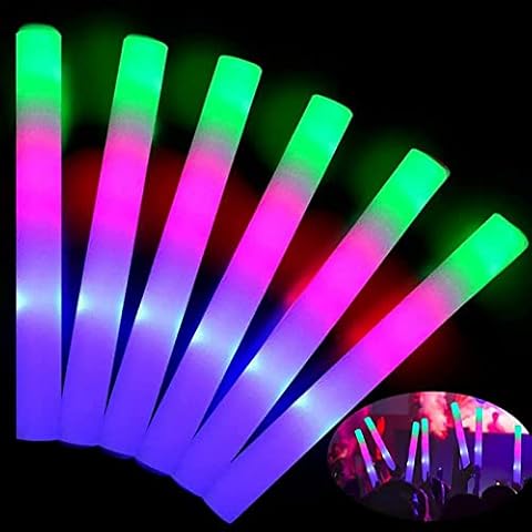 Glow Sticks Bulk | LED Foam Glow Sticks Halloween Party Favors, 3 Modes Color Changing Led Light Sticks Glow in The Dark for Birthday Wedding Carnival Halloween Party Cover