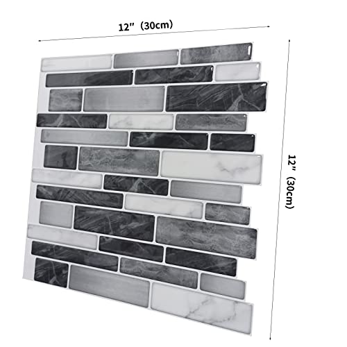 Art3d 10-Sheet Self-Adhesive Tile Backsplash for Kitchen, Vinyl Decorative Marble Tiles, 30 * 30cm