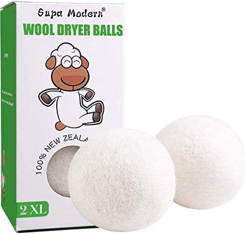 Wool Dryer Balls Organic XL, Natural Fabric Softener 100% New Zealand Wool Laundry Dryer Balls, Chemical Free Eco Wool Dryer Balls, Handmade Reusable Balls Reduce Wrinkles & Shorten Drying Time
