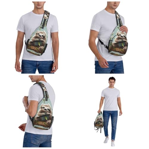 Mochila cruzada tipo sling para senderismo negra miniatura 7