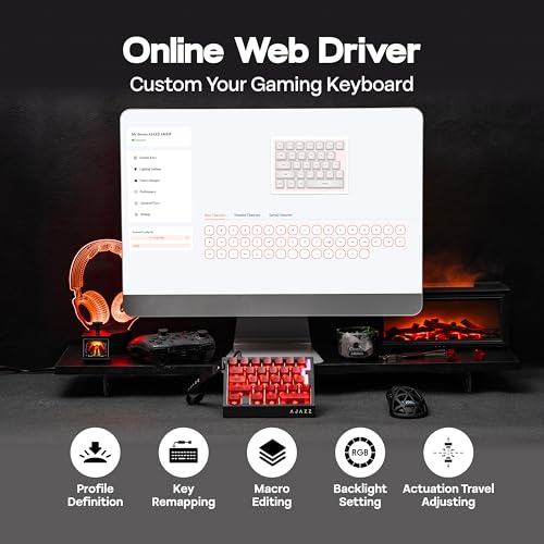 Image of MechLands AJAZZ AK029 One Handed Gaming Keyboard, 8Khz Polling, 29 Keys Rapid Fast Wired Keyboard, SOCD & DKS, Magnetic Switch, Adjustable Actuation, RGB Backlits, Aluminum Plate (Red Transparent)