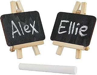 eBuyGB Mini Easel Chalk/Black Board, Wood, Black, Pack of 24