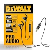 DEWALT Heavy Duty Auricolari Cablati con Microfono, Cuffie In-Ear da Cantiere 3,5 mm, Resistenti...