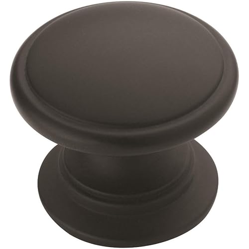 Amerock | Cabinet Knob | Matte Black | 1-1/4 inch (32 mm) Diameter | Ravino | 25 Pack | Drawer Knob | Cabinet Hardware