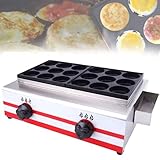 ToayNia Máquina de Hamburguesas con calefacción a Gas Comercial, máquina de Hamburguesas con Plancha y Huevos, 9/18/34, Control de Perilla Individual, con Plato Lateral sazonado 18