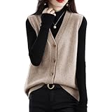 [Niliv] ニットベスト レディース セーター 春 秋 冬 ベスト vネック トップス 無地 シンプル ボタン 大きいサイズ 袖なし 前開き 重ね着 セーター ノースリーブ 可愛い おしゃれ カジュアル きれいめ 体型カバー 通勤(オフホワイト M)