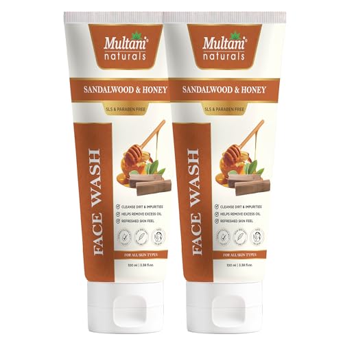 Image of Multani Naturals Sandalwood & Honey Face Wash 100ml (Pack of 2) I Daily Use Face Wash For Skin Brightening | Lasting Hydration, Oil Control & Anti-Acne | SLS & Paraben Free, Dermatologically Tested | For All Skin Type
