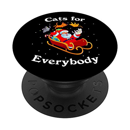Chats Pour Tout Le Monde Cadeau Amoureux de Chat de Noël PopSockets PopGrip - Support et Grip pour Smartphone/Tablette avec un Top Interchangeable Cover