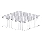PATIKIL 120Pcs 45ml Plastic Test Tube with Screw Caps, 140x25mm Tubes Aluminum Lid, for Scientific Experiments Party Decoration Candy Bead Storage Bath Salt