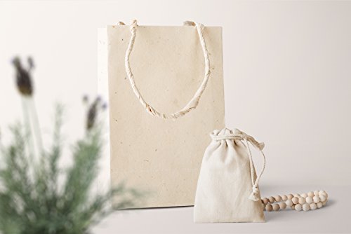 Knitial 6"x9" Natural Cotton Muslin High Quality Drawstring Bags Multipurpose 25 Bag Pack
