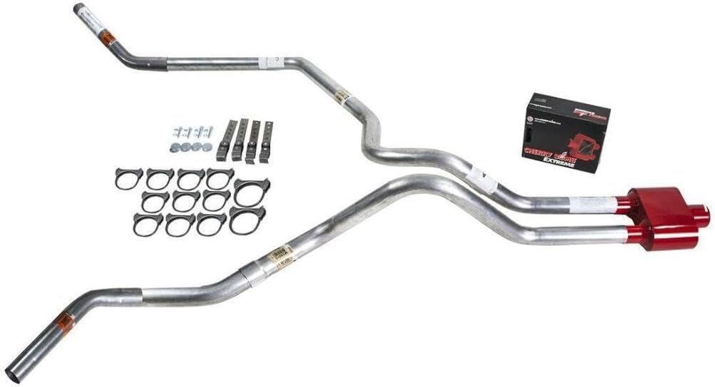 Truck Exhaust Kits - DIY dual exhaust system 2.5 MA pipe Cherry Bomb Extreme Corner exit