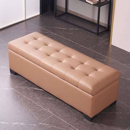 Repose-pieds coffre en similicuir aux finitions soignées