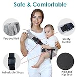 Easy to Wear Baby Sling Carrier - Compact Toddler Carrier with Adjustable Strap, Soft Padding, Non-Slip Hip Seat for Infants and Toddlers (7-44 LBS, 6-48 Months) - Image 5