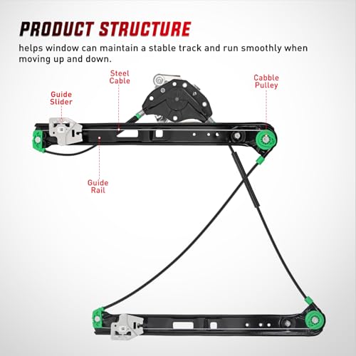 Image of Nilight 740-485 Front Passenger Side Power Window Regulator,Compatible with BMW E46 323i 325i 325xi 328i 330i 330xi 1999 2000 2001 2002 2003 2004 2005