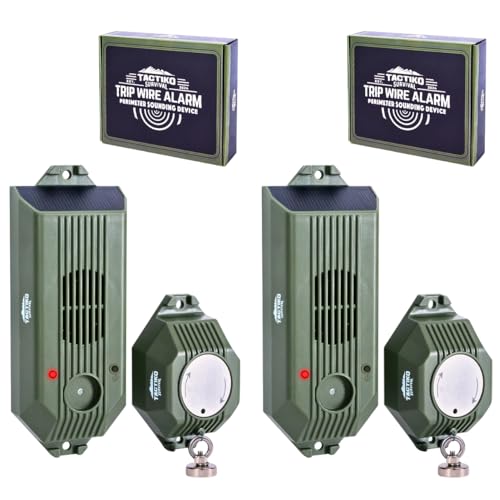 2-Pack Tactiko Rechargeable Safety Perimeter Trip Alarm | 129 dB |USB/Solar