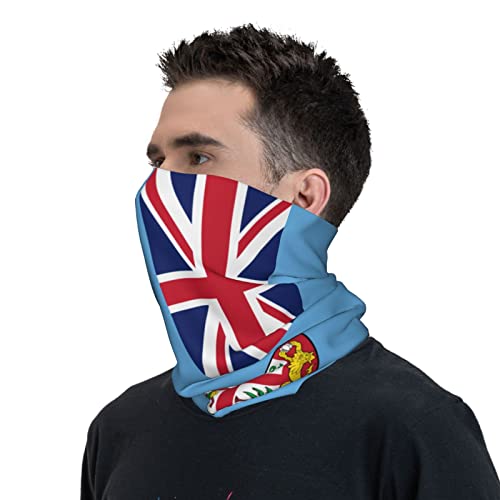 Cuello para hombre y mujer con bandera de Fiji. Balaclava y mascarilla deportiva transpirable de doble cara blanca miniatura 6