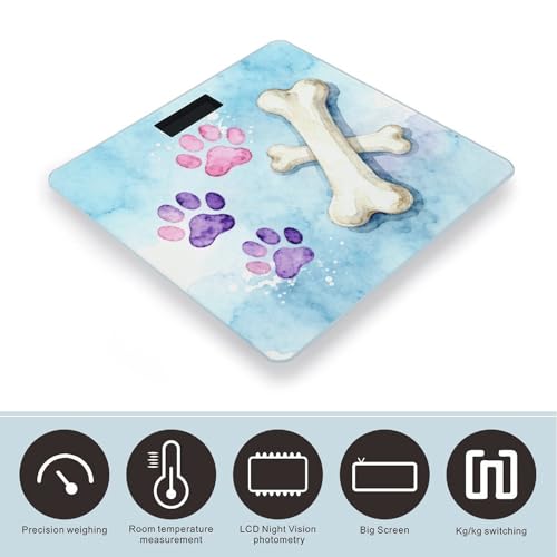 Báscula Digital Para Baño Con Diseño Patas De Perro 180kg miniatura 3