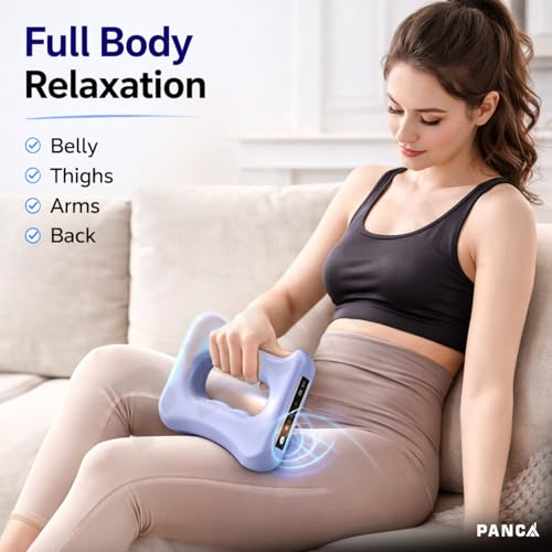 Image of PANCA Electric Belly Fat Massager Belt with Heat & Vibration | Abdominal Waist Slimming & Muscle Relaxation Device | Portable Body Shaping Fascia Massager for Home Use (Blue)