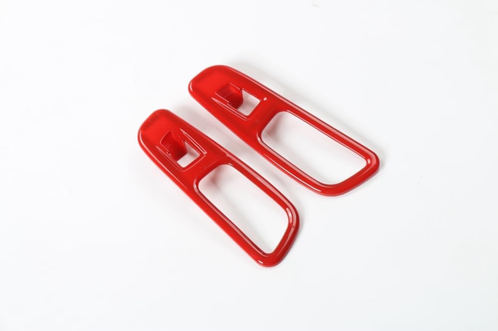 HIGH FLYING for Jeep Renegade 2015-2023 Car Interior Accessories Window Lift Switch Cover Trim ABS 4PCS (Red)