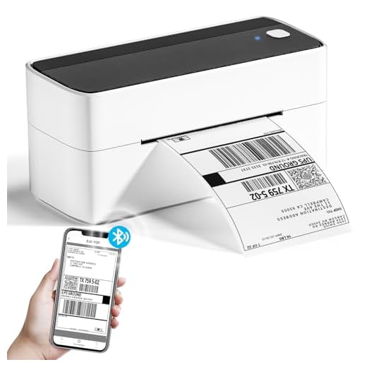 Phomemo Bluetooth DHL Etikettendrucker, Label Printer 4x6 Versandetiketten Drucker, Labeldrucker Thermodrucker für Barcode, Amazon, Etsy, Shopify, DHL, DPD, GLS, FedEx, Ohne Tinte, 241BT Schwarz-weiß