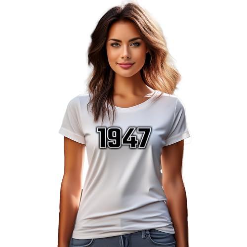 T-shirt 1947 pour femme blanc en coton léger