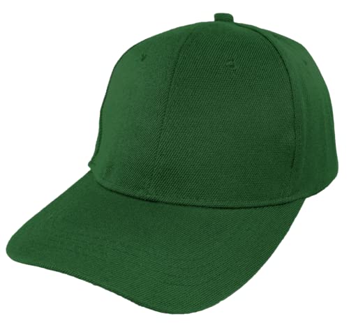Gorra de Béisbol Ajustable de Estilo Polo Clásico Deportivo Casual de Color Liso Suave y Transpirable Unisex para Adultos y Niños Modelo JDH-1 (Verde, Talla Niño/54cm)