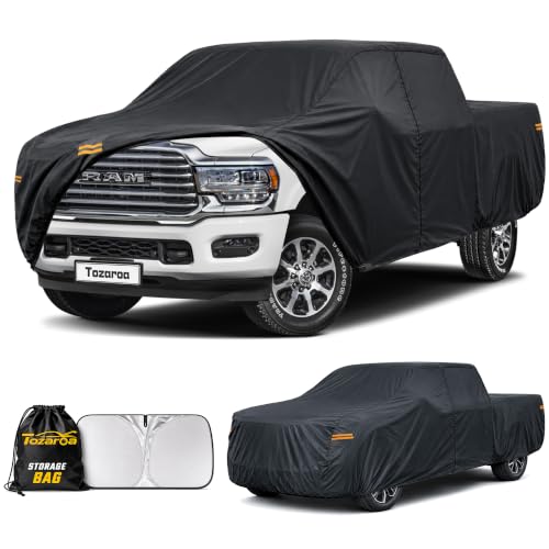 Tozaroa Truck Cover Outdoor Pickup Car Covers(Length up to 250 inch) Universal Fit for Ram 1500,Toyota Tundra,Nissan Frontier,Ford F150,Chevy C10,GMC Canyon Sierra 1500 etc Size T4(See Size Chart)