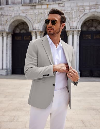 Image of COOFANDY Men's Casual Knit Blazer Two Button Lightweight Sport Coats Suit Jacket