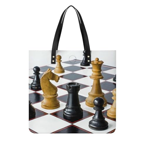 Sac à main shopper échecs noirs et jaunes parfait pour vos voyages et sorties