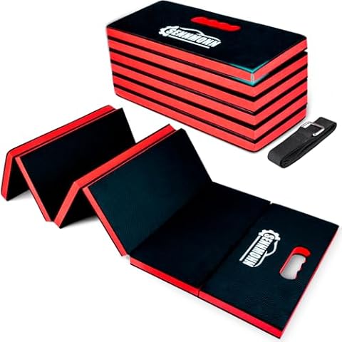 SENNMONN 1.2" Extra Thick Foldable Kneeling Pad with Handle and Storage belt,5 Fold Comfortable EVA Foam Cushion Mat for Workshop Repairing,Gardening, Yardwork, Camping, Home Gym,47.3 * 17.3 * 1.2’’ Cover