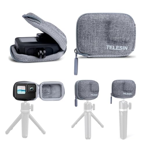 TELESIN-Small-Carry-Case-for-GoPro-Hero-11-Hero-10-Hero-9-9-Black-Pocket-Size-Protective-Case-Travel-Bag-With-Half-Open-Zipper-Supports-Connecting-with-Go-Pro-10-9-Selfie-Stick-and-Tripod-Accessories