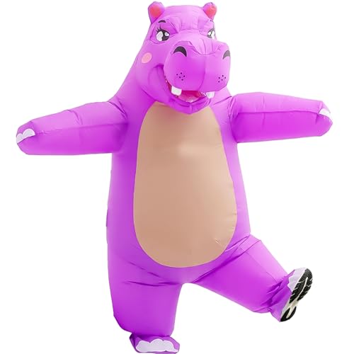 Yeffute Costume gonflable d'hippopotame gonflable pour adulte - Costume d'Halloween amusant pour fête costumée