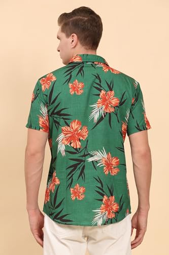 Image of Mens Printed Casual Shirts Short Sleeves Button Down Tropical Shirts