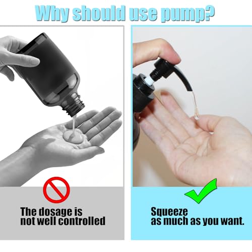 Replacement Dispenser Pump Compatible with Heritage Store Castor Oil & Queen of The Thrones and Rejuve Naturals Castor Oil 16 oz, 2 Pack, Black2