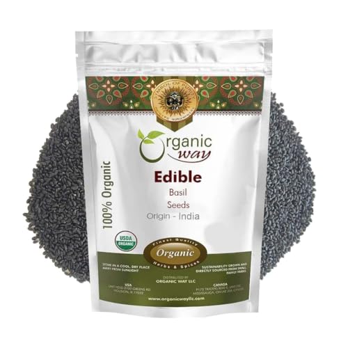 Organic Way Edible Basil Seeds 16 Ounce