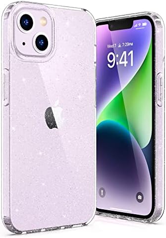 ULAK for iPhone 14 Plus Case Clear Glitter Soft TPU Cover Anti-Scratch & Shockproof Transparent Protective Phone Case Compatible with iPhone 14 Plus 6.7 inch - Clear Glitter